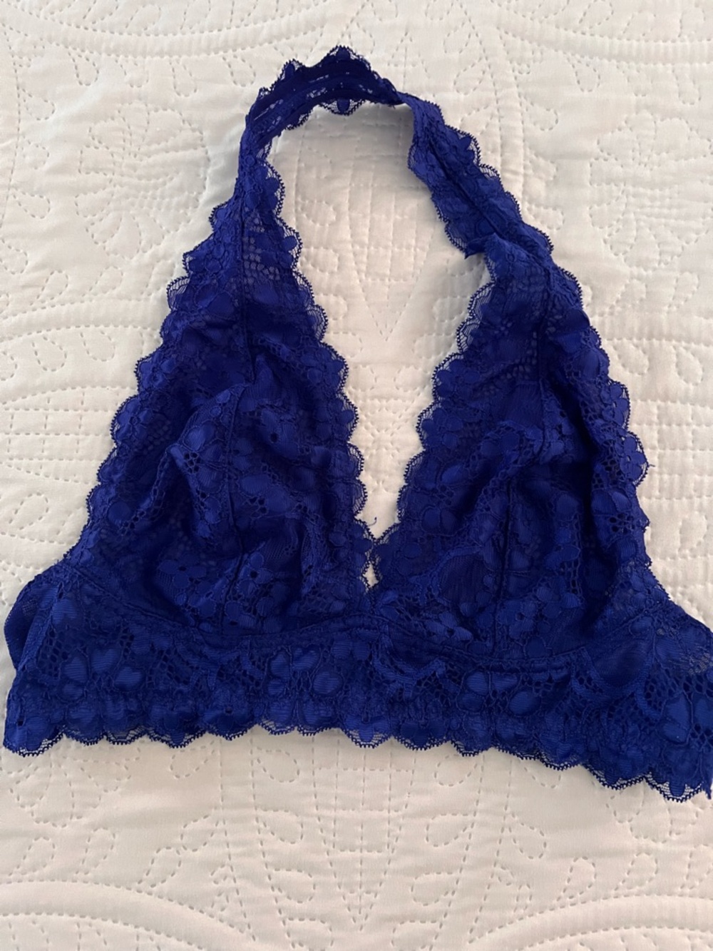 Free People Lace Halter Bralette in Royal Blue - Women Intimates